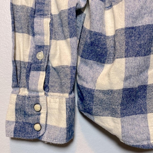 Lucky Brand Pearl Snap Shirt Men's Large Blue Check Western Collared Flannel - Picture 11 of 14